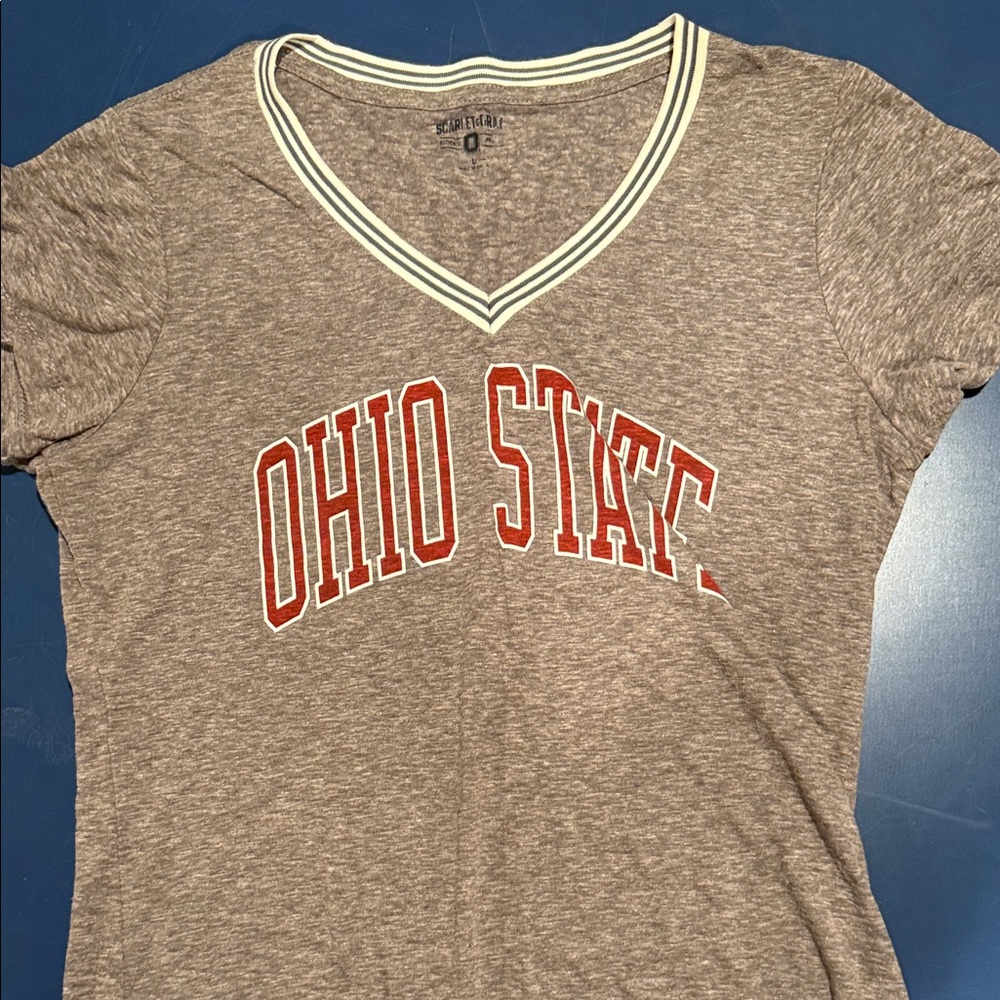 Ohio State Women's Heather Brown V-Neck Tee